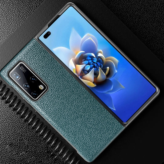 For Huawei Mate X2 Litchi Texture Cowhide Leather + TPU Shockproof Back Cover Case(Green) - Huawei Cases by buy2fix | Online Shopping UK | buy2fix