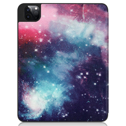 For iPad Pro 11 2022 / 2021 Colored Drawing Horizontal Flip TPU + PU Leather Tablet Case with Three-folding Holder & Sleep / Wake-up Function & Pen Slot(Milky Way) - iPad Pro 11 (2022/2021) Cases by buy2fix | Online Shopping UK | buy2fix