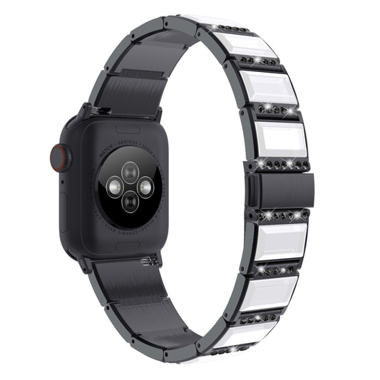 XingYao Series Two-tone Steel Watch Band For Apple Watch Series 9&8&7 41mm / SE 3&SE 2&6&SE&5&4 40mm / 3&2&1 38mm(Black+White) by buy2fix