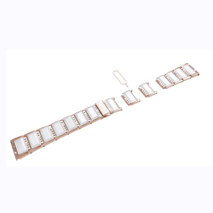 XingYao Series Two-tone Steel Watch Band For Apple Watch Series 9&8&7 41mm / SE 3&SE 2&6&SE&5&4 40mm / 3&2&1 38mm(Gold+White) by buy2fix