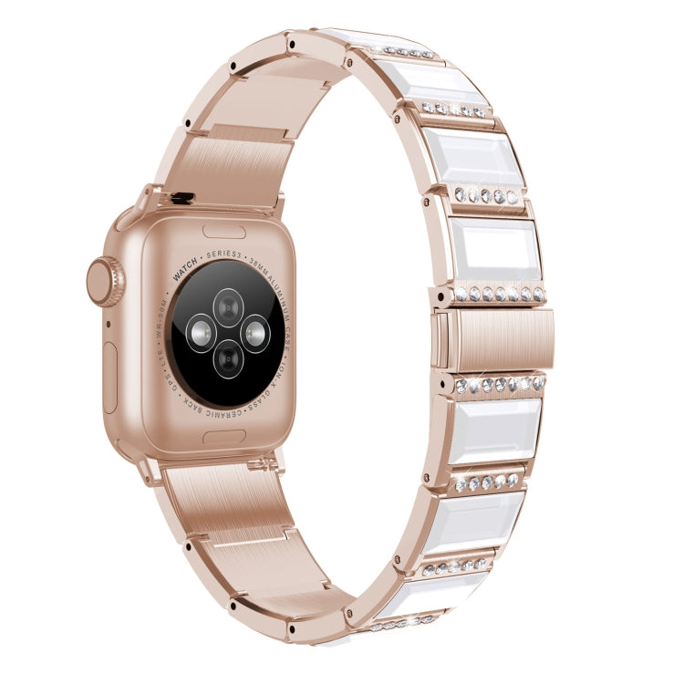 XingYao Series Two-tone Steel Watch Band For Apple Watch Ultra 49mm&Watch Ultra 2 49mm / Series 9&8&7 45mm / SE 3&SE 2&6&SE&5&4 44mm / 3&2&1 42mm(Gold+White) by buy2fix