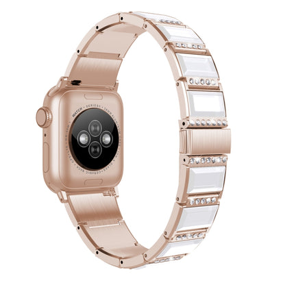 XingYao Series Two-tone Steel Watch Band For Apple Watch Ultra 49mm&Watch Ultra 2 49mm / Series 9&8&7 45mm / SE 3&SE 2&6&SE&5&4 44mm / 3&2&1 42mm(Gold+White) by buy2fix