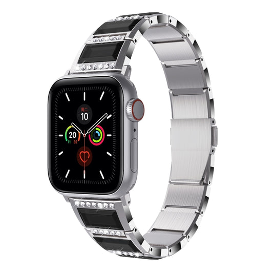XingYao Series Two-tone Steel Watch Band For Apple Watch Ultra 49mm&Watch Ultra 2 49mm / Series 9&8&7 45mm / SE 3&SE 2&6&SE&5&4 44mm / 3&2&1 42mm(Silver+Black) by buy2fix