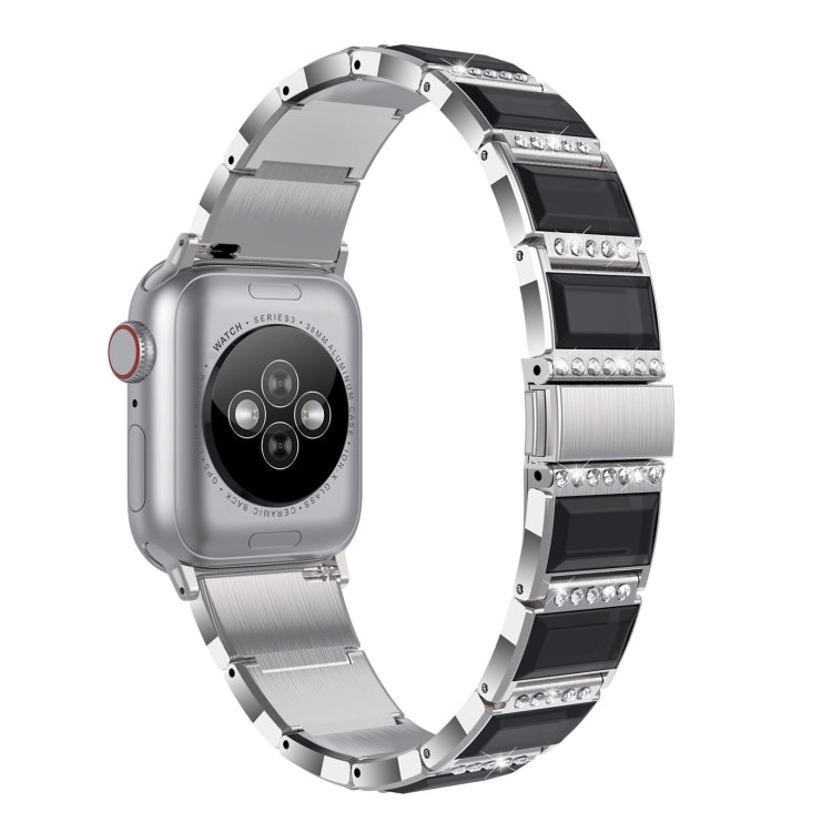 XingYao Series Two-tone Steel Watch Band For Apple Watch Ultra 49mm&Watch Ultra 2 49mm / Series 9&8&7 45mm / SE 3&SE 2&6&SE&5&4 44mm / 3&2&1 42mm(Silver+Black) by buy2fix