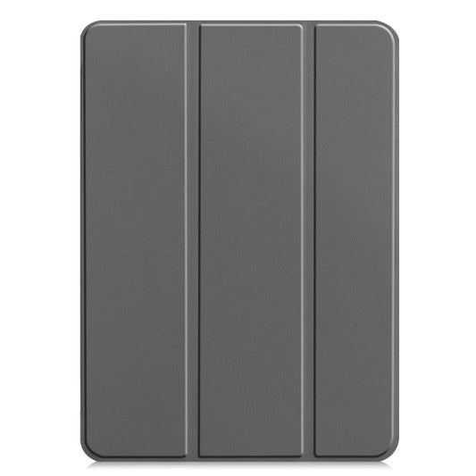 For  iPad Air 13 2024 / Pro 12.9 2022 Custer Texture 3-folding Smart Leather Tablet Case(Grey) - iPad Pro 12.9 (2022/2021) Cases by buy2fix | Online Shopping UK | buy2fix