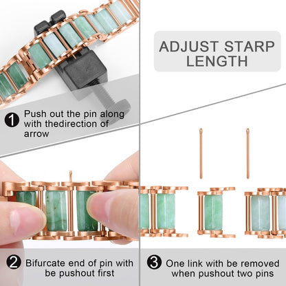 Emerald Stainless Steel Watch Band For Apple Watch Series 7 41mm / 6 & SE & 5 & 4 40mm / 3 & 2 & 1 38mm(Rose Gold) by buy2fix