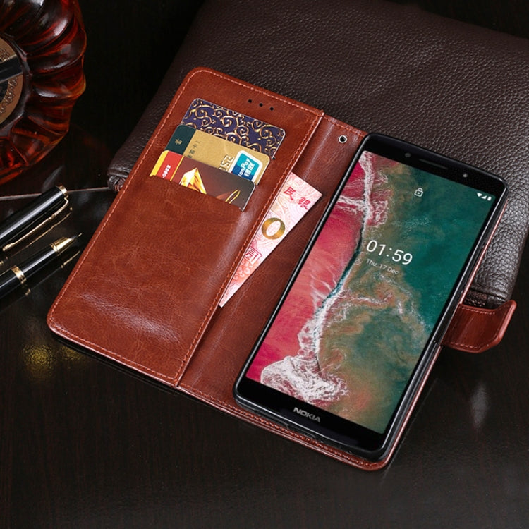For Nokia C1 Plus idewei Crazy Horse Texture Horizontal Flip Leather Case with Holder & Card Slots & Wallet(Blue) - Nokia Cases by idewei | Online Shopping UK | buy2fix