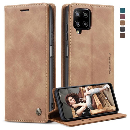 For Samsung Galaxy A12 CaseMe 013 Multifunctional Horizontal Flip Leather Case with Holder & Card Slot & Wallet(Brown) by CaseMe