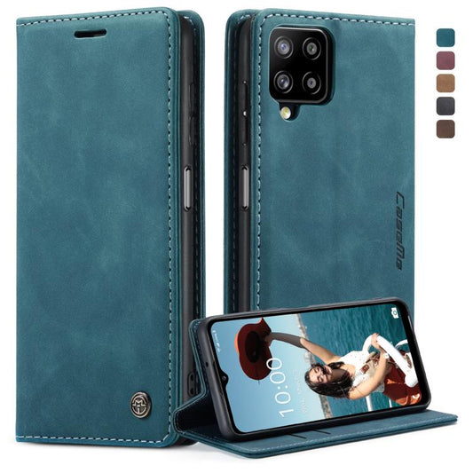 For Samsung Galaxy A12 CaseMe 013 Multifunctional Horizontal Flip Leather Case with Holder & Card Slot & Wallet(Blue) - Galaxy Phone Cases by CaseMe | Online Shopping UK | buy2fix