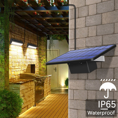 Pull-Switch 2 in 1 Solar Light 60-LEDs Landscape Courtyard Wall Lamp, Light Color:Warm Light(White Shell) by buy2fix