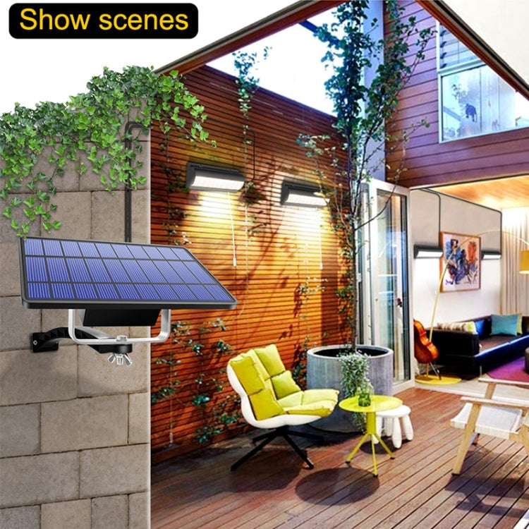 Pull-Switch 2 in 1 Solar Light 60-LEDs Landscape Courtyard Wall Lamp, Light Color:Warm Light(White Shell) by buy2fix