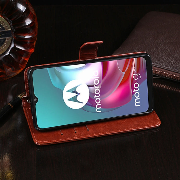 For Motorola Moto G10 idewei Crazy Horse Texture Horizontal Flip Leather Case with Holder & Card Slots & Wallet(Brown) - Motorola Cases by idewei | Online Shopping UK | buy2fix