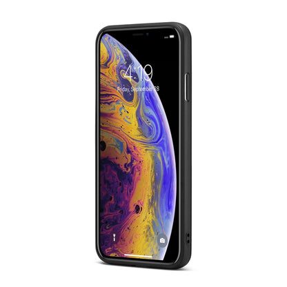 For iPhone XS Max Fierre Shann Leather Texture Phone Back Cover Case(Ox Tendon Black) - More iPhone Cases by FIERRE SHANN | Online Shopping UK | buy2fix