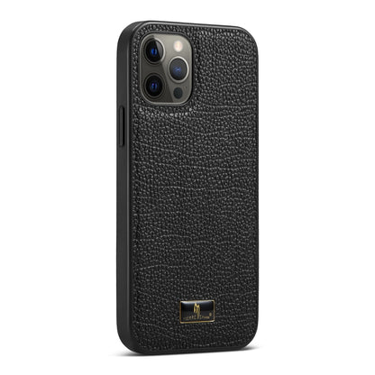 For iPhone 12 mini Fierre Shann Leather Texture Phone Back Cover Case (Lychee Black) - iPhone 12 mini Cases by FIERRE SHANN | Online Shopping UK | buy2fix