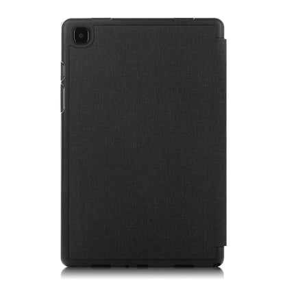 For Samsung Galaxy Tab A7 10.4 2020 T500 Cloth Texture Multi-folding Horizontal Flip PU Leather Shockproof Case with Holder & Sleep / Wake-up Function(Black) - Galaxy Tab S7 by buy2fix | Online Shopping UK | buy2fix