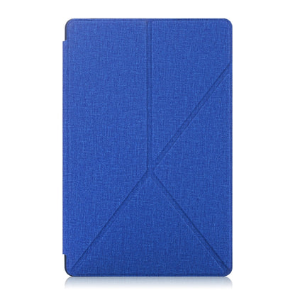 For Samsung Galaxy Tab A7 10.4 2020 T500 Cloth Texture Multi-folding Horizontal Flip PU Leather Shockproof Case with Holder & Sleep / Wake-up Function(Blue) - Galaxy Tab S7 by buy2fix | Online Shopping UK | buy2fix