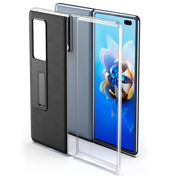 For Huawei Mate X2 Transparent Protective Case wth Invisible Holder(Silver) - Huawei Cases by buy2fix | Online Shopping UK | buy2fix