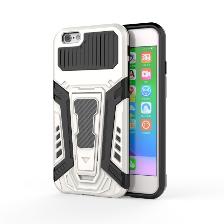 War Chariot Series Armor All-inclusive Shockproof PC + TPU Protective Case with Invisible Holder For iPhone 6(White) by buy2fix