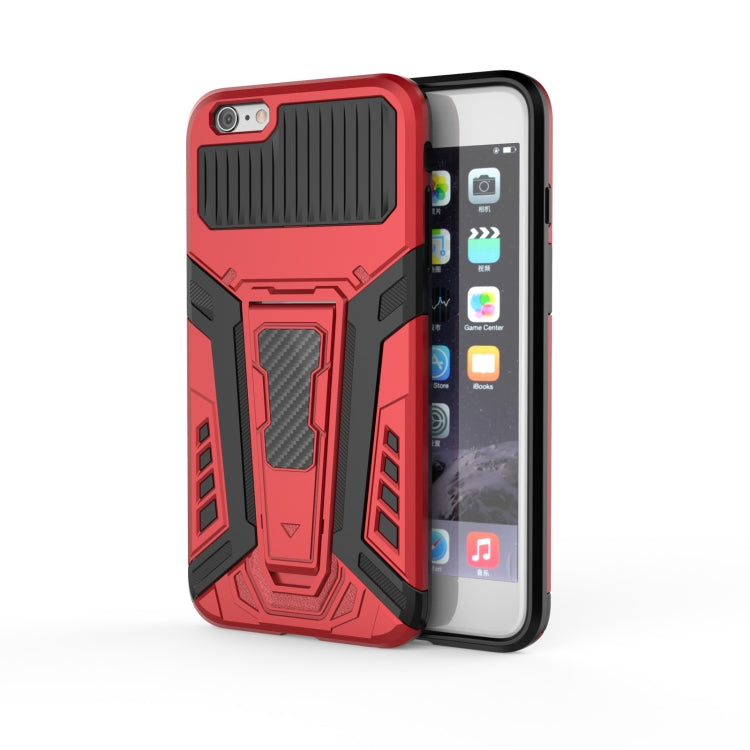 War Chariot Series Armor All-inclusive Shockproof PC + TPU Protective Case with Invisible Holder For iPhone 6 Plus(Red) by buy2fix