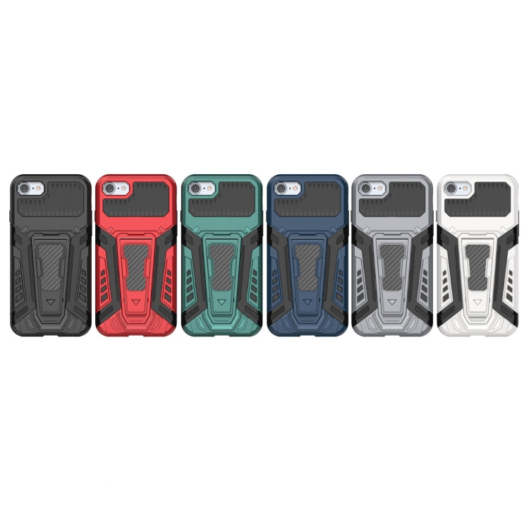 For iPhone SE 2022 / SE 2020 / 8 / 7 War Chariot Series Armor All-inclusive Shockproof PC + TPU Protective Case with Invisible Holder(Grey) by buy2fix