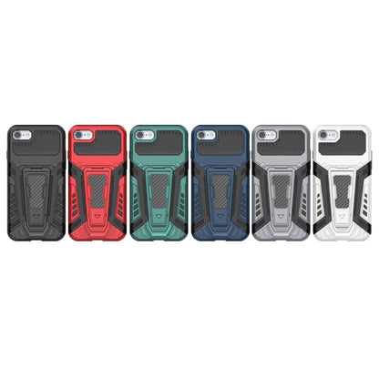 For iPhone SE 2022 / SE 2020 / 8 / 7 War Chariot Series Armor All-inclusive Shockproof PC + TPU Protective Case with Invisible Holder(Grey) by buy2fix