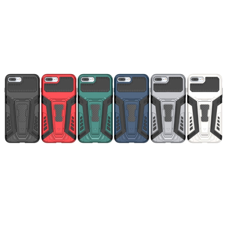 War Chariot Series Armor All-inclusive Shockproof PC + TPU Protective Case with Invisible Holder For iPhone 8 Plus / 7 Plus(Red) by buy2fix