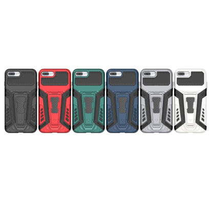 War Chariot Series Armor All-inclusive Shockproof PC + TPU Protective Case with Invisible Holder For iPhone 8 Plus / 7 Plus(Red) by buy2fix
