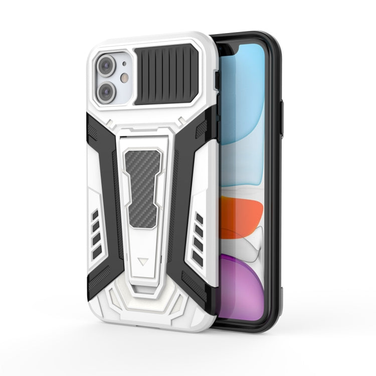 For iPhone 11 War Chariot Series Armor All-inclusive Shockproof PC + TPU Protective Case with Invisible Holder (White) by buy2fix