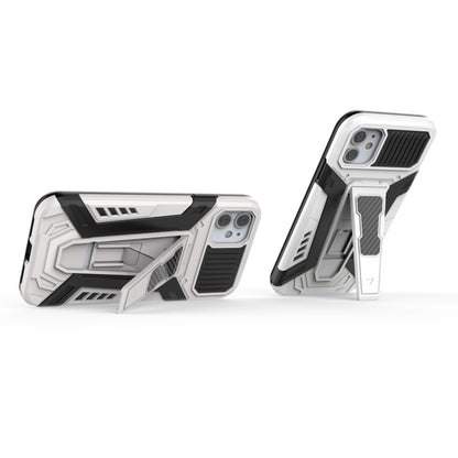 For iPhone 11 War Chariot Series Armor All-inclusive Shockproof PC + TPU Protective Case with Invisible Holder (White) by buy2fix