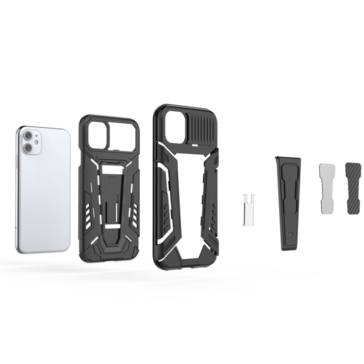 For iPhone 11 War Chariot Series Armor All-inclusive Shockproof PC + TPU Protective Case with Invisible Holder (White) by buy2fix