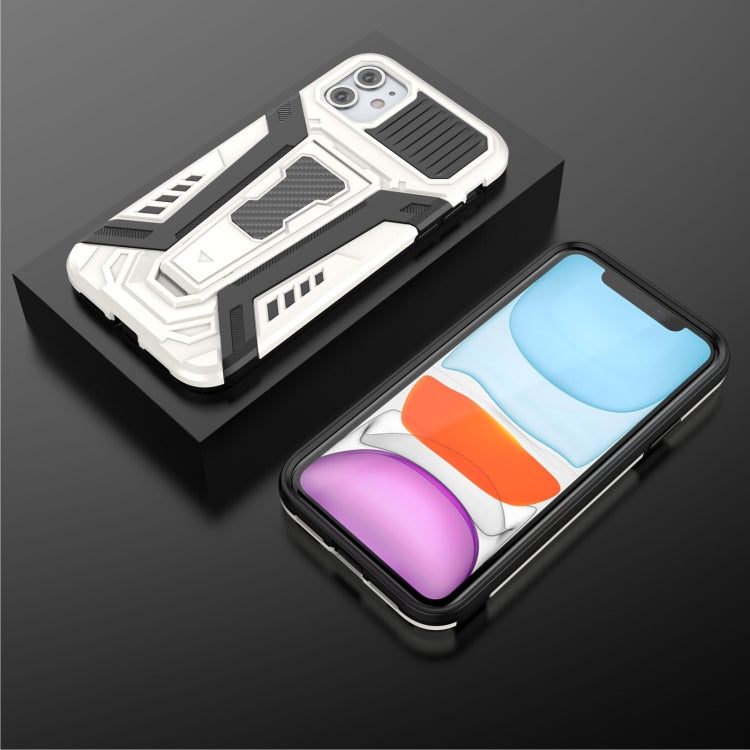 For iPhone 11 War Chariot Series Armor All-inclusive Shockproof PC + TPU Protective Case with Invisible Holder (White) by buy2fix