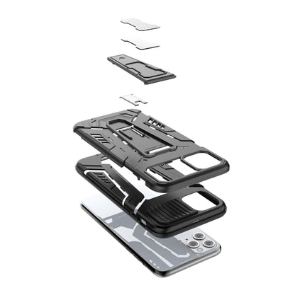 For iPhone 11 Pro Max War Chariot Series Armor All-inclusive Shockproof PC + TPU Protective Case with Invisible Holder (White) by buy2fix