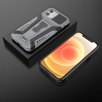 For iPhone 12 mini War Chariot Series Armor All-inclusive Shockproof PC + TPU Protective Case with Invisible Holder (Grey) by buy2fix
