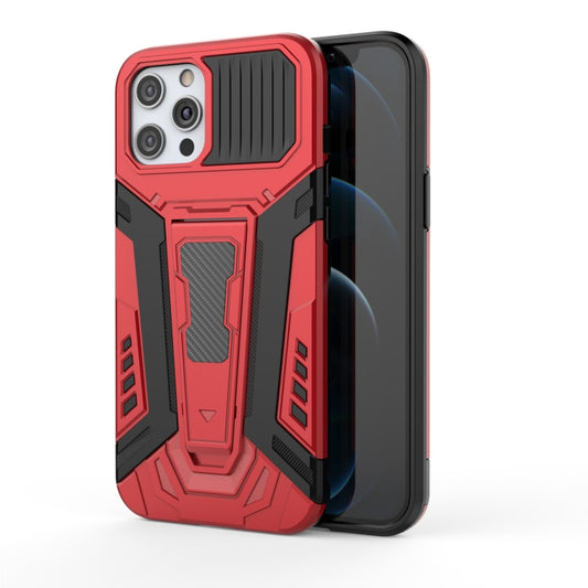 For iPhone 12 / 12 Pro War Chariot Series Armor All-inclusive Shockproof PC + TPU Protective Case with Invisible Holder(Red) by buy2fix