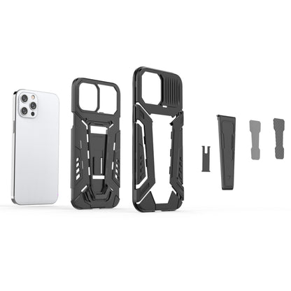 For iPhone 12 / 12 Pro War Chariot Series Armor All-inclusive Shockproof PC + TPU Protective Case with Invisible Holder(Red) by buy2fix