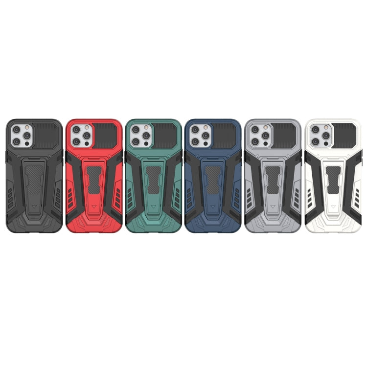 For iPhone 12 / 12 Pro War Chariot Series Armor All-inclusive Shockproof PC + TPU Protective Case with Invisible Holder(Red) by buy2fix