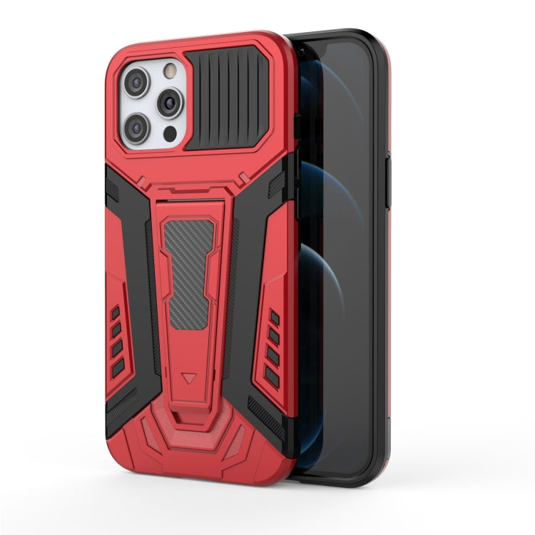 For iPhone 12 Pro Max War Chariot Series Armor All-inclusive Shockproof PC + TPU Protective Case with Invisible Holder(Red) by buy2fix