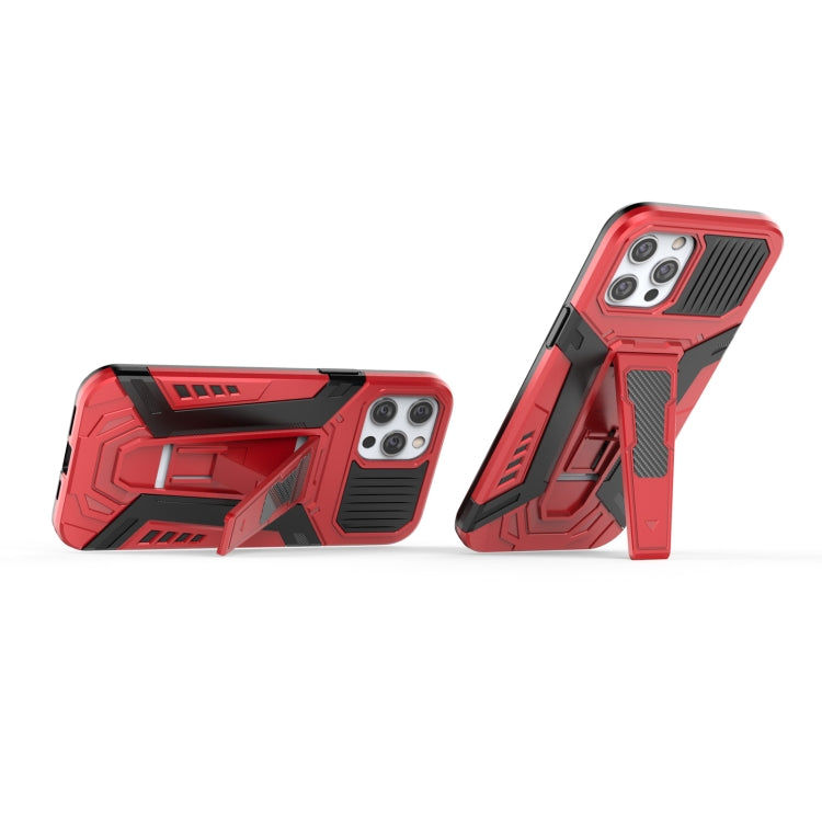 For iPhone 12 Pro Max War Chariot Series Armor All-inclusive Shockproof PC + TPU Protective Case with Invisible Holder(Red) by buy2fix