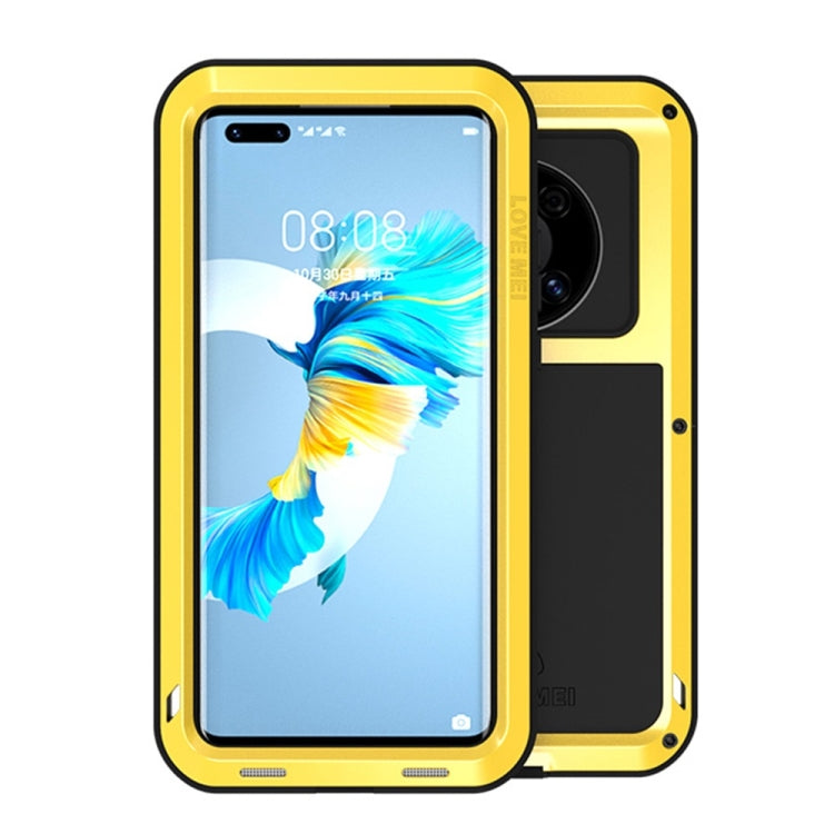 For Huawei Mate 40 LOVE MEI Metal Shockproof Waterproof Dustproof Protective Case without Glass(Yellow) - Huawei Cases by buy2fix | Online Shopping UK | buy2fix