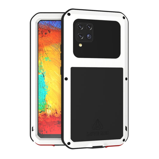 For Samsung Galaxy A42 LOVE MEI Metal Shockproof Waterproof Dustproof Protective Case with Glass(White) by LOVE MEI