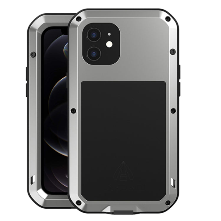 For iPhone 12 LOVE MEI Metal Shockproof Life Waterproof Dustproof Protective Case(Silver) by LOVE MEI