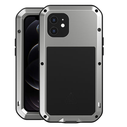 For iPhone 12 LOVE MEI Metal Shockproof Life Waterproof Dustproof Protective Case(Silver) by LOVE MEI