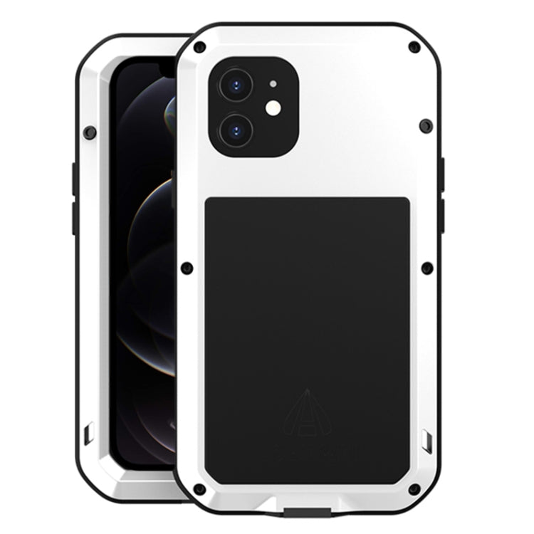 For iPhone 12 LOVE MEI Metal Shockproof Life Waterproof Dustproof Protective Case(White) by LOVE MEI