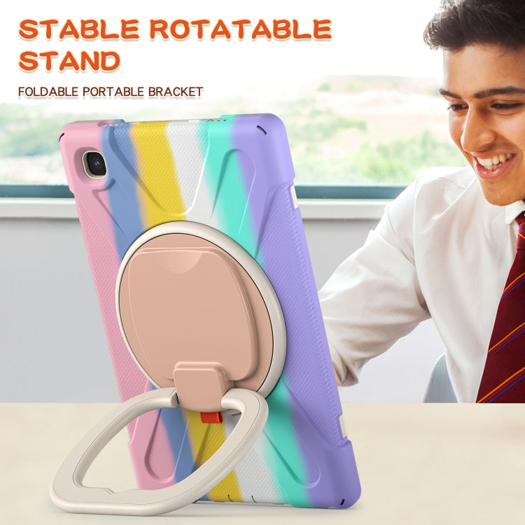 For iPad 9.7 inch (2018/2017) Silicone + PC Protective Case with Holder & Shoulder Strap(Colorful Pink) - iPad Pro 9.7 inch Cases by buy2fix | Online Shopping UK | buy2fix