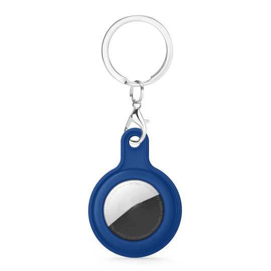 Gel Leather Case Cover with Switchable Keychain Ring for AirTag 2nd Gen / AirTag 1st Gen(Diamond Blue)