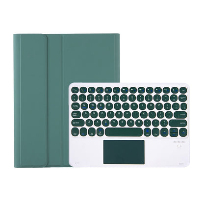 YT098B-A Detachable Candy Color Skin Feel Texture Round Keycap Bluetooth Keyboard Leather Case with Touch Control For iPad Air 11 2024 / 2025 / Air 4 10.9 2020 / Air 5 10.9 2022 (Dark Green) - For iPad Air by buy2fix | Online Shopping UK | buy2fix