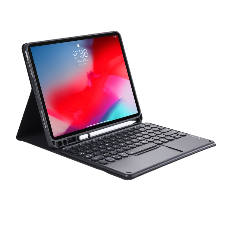 YT11B-A Detachable Candy Color Skin Feel Texture Round Keycap Bluetooth Keyboard Leather Case with Touch Control For iPad Air 4 2020 / Air 5 2022 / Pro 11 inch 2022 / 2021 / 2020 / 2018(Black) - For iPad Pro by buy2fix | Online Shopping UK | buy2fix