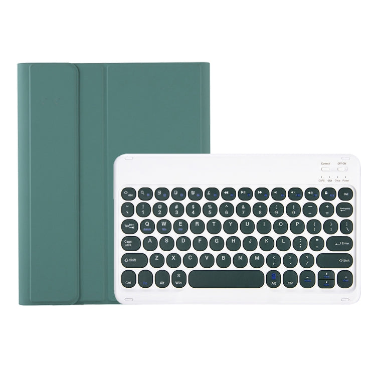YT11B Detachable Candy Color Skin Feel Texture Round Keycap Bluetooth Keyboard Leather Case For iPad Air 4 2020 / Air 5 2022 / Pro 11 inch 2022 / 2021 / 2020 / 2018(Dark Green) - For iPad Pro by buy2fix | Online Shopping UK | buy2fix