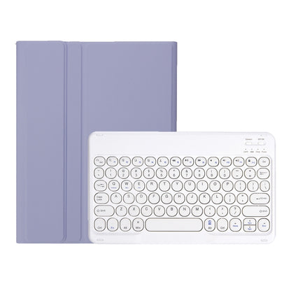 YT11B Detachable Candy Color Skin Feel Texture Round Keycap Bluetooth Keyboard Leather Case For iPad Air 4 2020 / Air 5 2022 / Pro 11 inch 2022 / 2021 / 2020 / 2018(Purple) - For iPad Pro by buy2fix | Online Shopping UK | buy2fix