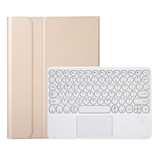 YA098B-A Detachable Lambskin Texture Round Keycap Bluetooth Keyboard Leather Tablet Case with Touch Control & Pen Slot & Stand For iPad Air 5 / 4 10.9 inch 2020 / Pro 11 inch 2020 / 2018(Gold) - Universal by buy2fix | Online Shopping UK | buy2fix